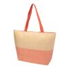 Grand sac fourre-tout en papier paille Rhythm avec fermeture à glissière, 21 L Brick