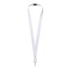 Lanyard Addie en PET recyclé sublimation Noir-Blanc | 10mm | Sublimation | all over, front | 10 mm x 900 mm