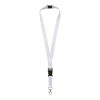 Lanyard Balta en PET recyclé avec boucle de sécurité Noir-Blanc | 10mm | sans marquage | non disponible | non disponible