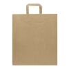 Sac en papier Kraft 80 à 90&nbsp;g/m2 avec poignées plates 32 x 17 x 39&nbsp;cm Marron kraft | sans marquage | non disponible | non disponible