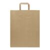 Sac en papier Kraft 80&nbsp;g/m2 avec poignées plates 25 x 15 x 32 cm Marron kraft | sans marquage | non disponible | non disponible