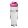 Bouteille de sport avec couvercle à clapet H2O Tempo® - 700 ml Translucide-Rose | sans marquage | non disponible | non disponible