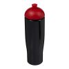Bouteille H2O Tempo® de sport avec couvercle en dôme - 700 ml Noir-Rouge | sans marquage | non disponible | non disponible