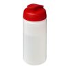 Bouteille Baseline® Plus de sport avec couvercle à clapet - 500 ml Blanc-Rouge | sans marquage | non disponible | non disponible