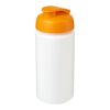 Bouteille Baseline® Plus GRIP de sport avec couvercle à clapet - 500 ml Blanc-Orange | sans marquage | non disponible | non disponible