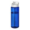 Bouteille H2O Vibe de sport avec paille - 850 ml Bleu-Blanc | sans marquage | non disponible | non disponible