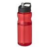 Bouteille H2O Eco de sport avec paille - 650 ml Rouge-Noir | sans marquage | non disponible | non disponible