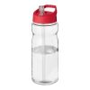 Bouteille H2O Eco de sport avec paille - 650 ml Blanc-Rouge | sans marquage | non disponible | non disponible