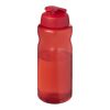 Bouteille de sport H2O Active® Eco Big Base de 1&nbsp;litre à couvercle rabattable Rouge-Rouge | sans marquage | non disponible | non disponible