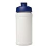 Bouteille de sport Baseline Rise de 500&nbsp;ml recyclée avec couvercle rabattable Blanc-Bleu | sans marquage | non disponible | non disponible