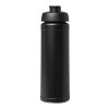 Bouteille de sport Baseline Rise de 750&nbsp;ml recyclée avec couvercle rabattable Noir-Noir | sans marquage | non disponible | non disponible