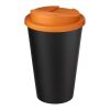 Gobelet Americano® Eco recyclé de 350 ml avec couvercle anti-déversement Orange-Noir | sans marquage | non disponible | non disponible