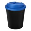 Gobelet recyclé Americano® Espresso Eco de 250&nbsp;ml avec couvercle anti-déversement Noir-Bleu minéral | sans marquage | non disponible | non disponible