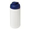 Bouteille de sport Baseline de 500 ml recyclée avec couvercle rabattable Translucide-Bleu | sans marquage | non disponible | non disponible