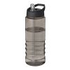 Bouteille de sport H2O Active® Eco Treble de 750 ml avec couvercle à bec verseur Charbon-Noir | sans marquage | non disponible | non disponible