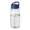 Bouteille H2O Pulse de sport avec paille - 600 ml Blanc-Bleu | sans marquage | non disponible | non disponible