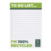 Bloc-notes A6 recyclé Desk-Mate® blanc | 25 pages | sans marquage | non disponible | non disponible