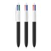 BIC® 4 Colours Soft Blanc-Noir | Sérigraphie 1 couleur | Corps-centré clip | 30.00 mm x 43.00 mm