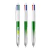 BIC® 4 Couleurs® Bicolor vert/ argent | Sérigraphie 1 couleur | Corps-à la droite du clip | 30.00 mm x 43.00 mm