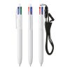 BIC® 4 Colours® ECO + lanyard blanc