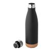 SOLBERG. Thermos 560mL en acier inox avec base en liège Noir | sans marquage