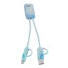 BERNERS. Câble USB 6-en-1 ultra-rapide en PET recyclé (100 % rPET) multicolore | sans marquage
