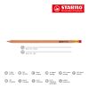 STABILO crayon graphite hexagonal en bois naturel avec bout gomme non disponible | sans marquage