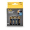 Piles rechargeables Aqiila AAA USB-C 600 mAh, lot de 4 Noir