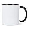 Mug subli Oslo coloré à l'intérieur & anse 300ml Blanc-Noir | sans marquage | non disponible | non disponible | non disponible