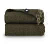 Couverture Sagaform Ulli 100 % laine de Nouvelle-Zélande Vert foncé | sans marquage
