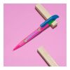 Stylo à bille Atlas combi Blanc/transparent | Sérigraphie 1 couleur | à 180 degrés du clip | 50 mm x 25 mm