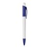 Stylo Kamal opaque Blanc-Bleu foncé | Sérigraphie 1 couleur | à 90 degrés du clip | 45 mm x 25 mm | non disponible