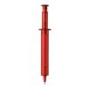 Stylo seringue transparent Rouge / blanc-Rouge / blanc | Tampographie 1 couleur | 1ere face | 45 mm x 8 mm | non disponible