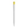 Stylo Pier opaque Blanc-Jaune | Sérigraphie 1 couleur | à 90 degrés du clip | 45 mm x 25 mm | non disponible