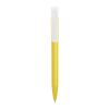 Stylo S45 Bio opaque Jaune-Blanc | Sérigraphie 1 couleur | à 180 degrés du clip | 45 mm x 25 mm | non disponible