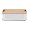 Boîte à lunch en aluminium avec couvercle en bambou Argent | sans marquage | non disponible | non disponible | non disponible