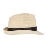 Chapeau de paille végétal avec bande colorée Noir | sans marquage | non disponible | non disponible