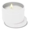 Bougie parfumée à base de plantes Kirtan dans une grande boîte en métal recyclé Blanc | sans marquage | non disponible | non disponible