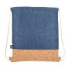 Sac à cordon R-PET & liège 35 x 40cm Bleu foncé