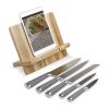 Support livre de cuisine avec 5 couteaux Nature | sans marquage | non disponible | non disponible | non disponible