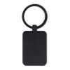 Porte-clés en bambou et métal rectangulaire Noir | sans marquage | non disponible | non disponible | non disponible
