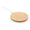 Chargeur sans fil 5W rond en bambou FSC® marron | sans marquage | non disponible | non disponible