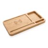 Organiseur de bureau en bambou avec chargeur 10W FSC® marron | sans marquage | non disponible | non disponible