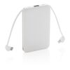 Batterie de secours 5000 mAh avec câble intégré blanc | sans marquage | non disponible | non disponible