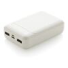 Batterie de secours 10.000 mAh en plastique recyclé RCS blanc | sans marquage | non disponible | non disponible