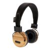 Casque audio sans fil en bambou marron-noir | sans marquage | non disponible | non disponible