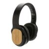 Casque sans fil pliable en bambou RCS et FSC® Elite noir | sans marquage | non disponible | non disponible