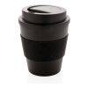 Mug en PP recyclable avec couvercle à vis 350ml noir | sans marquage | non disponible | non disponible