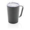 Mug moderne en acier inoxydable recyclé RCS avec couvercle antracite | sans marquage | non disponible | non disponible
