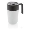Tasse en acier inoxydable et PP recyclé GRS avec poignée blanc | sans marquage | non disponible | non disponible